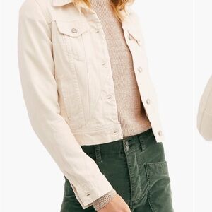 FREE PEOPLE ~WE THE FREE RUMORS DENIM JACKET ~Ivory size Xl